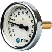 термометр биметалл с погружной гильзой stout корпус dn 63 мм гильза 50 мм 1/2" 0-120°с