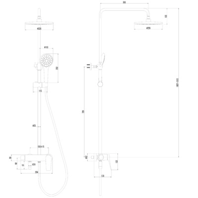 душевая система lemark bronx lm3762bl черный