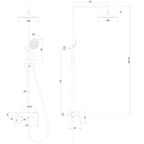 душевая система lemark bronx lm3762bl черный