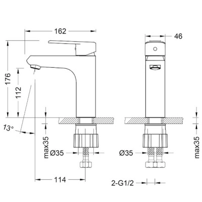 смеситель для раковины lemark point lm0306c хром