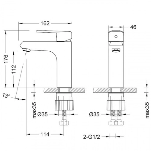 смеситель для раковины lemark point lm0306c хром