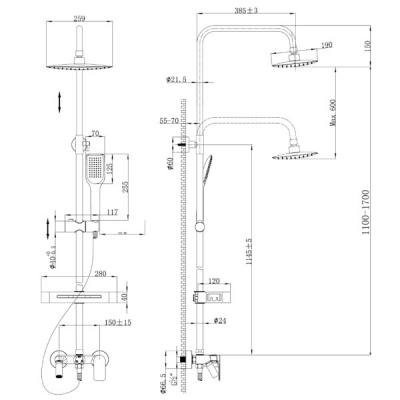 душевая система lemark tropik lm7002c хром