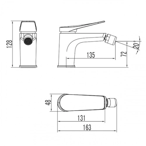 смеситель для биде lemark bronx lm3708bl черный