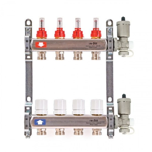 коллектор uni-fitt 8 выходов с расходомерами и концевиками