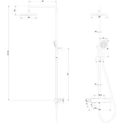 душевая система lemark bronx lm3772bl черный