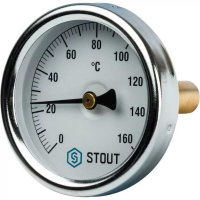 термометр биметалл с погружной гильзой stout корпус dn 63 мм гильза 50 мм 1/ 2" 0-160°с
