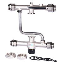 насосно-смесительный узел stout с термостатическим клапаном и байпасом 30-60°c без насоса