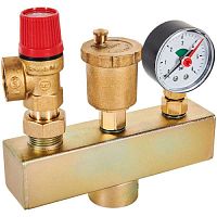 группа безопасности котла rommer 3 бар, 1" (до 50 квт) (без теплоизоляции)