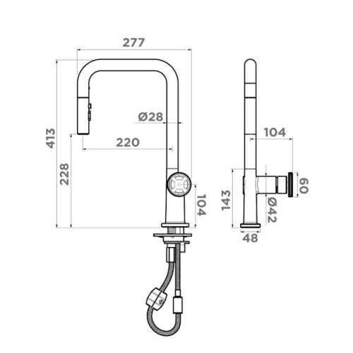  смеситель для кухни omoikiri arita sb-gb графит фото 4