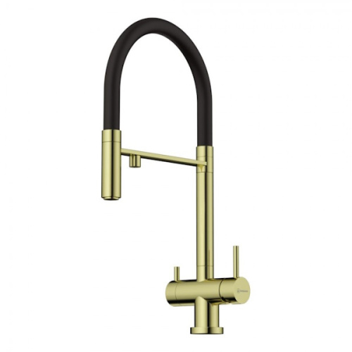 Смеситель для кухни Omoikiri Kanto PVD-LG светлое золото/черный смеситель для кухни omoikiri kanto pvd-lg светлое золото/черный