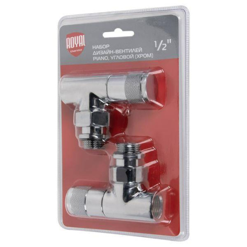 набор дизайн-вентилей royal thermo piano, угловой (хром) 1/2" фото 3