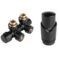 комплект термостатический интегрированный угловой 1/2" черный в блистере vivaldo