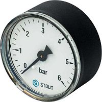 манометр аксиальный stout корпус dn 50 мм 1/4" 0-6 бар