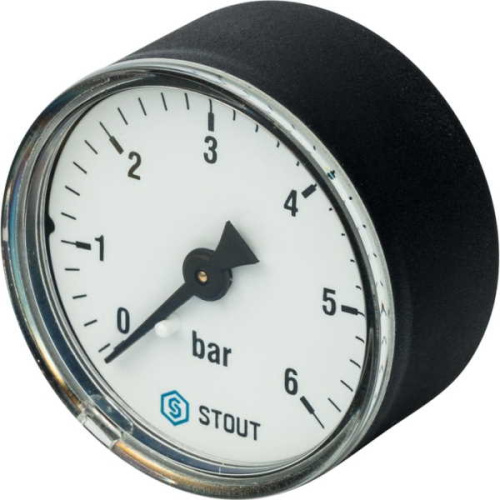 манометр аксиальный stout корпус dn 50 мм 1/4" 0-6 бар