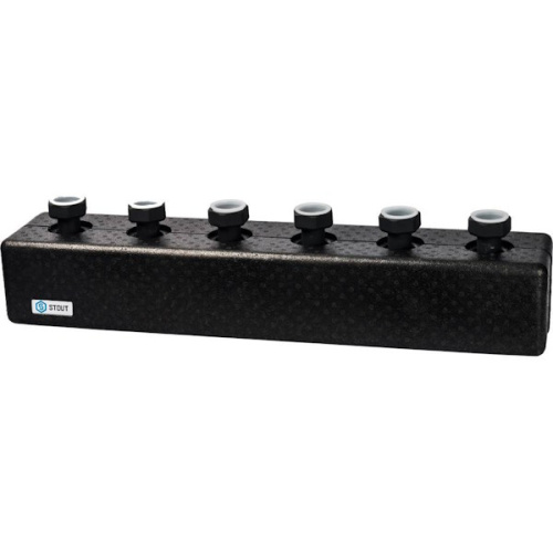 распределительный коллектор stout 3(5) контура в теплоизоляции dn 25 фото 2