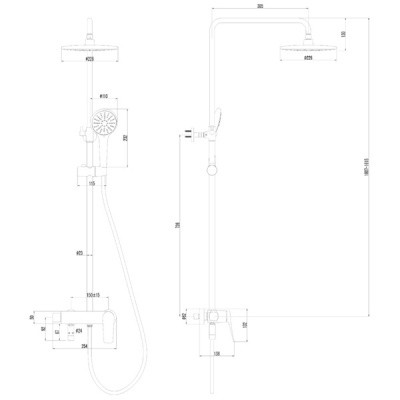душевая система lemark bronx lm3762gm графит