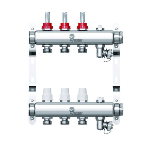 Коллектор Wester нержавейка с расходомерами на 2 выхода коллектор wester нержавейка с расходомерами на 2 выхода