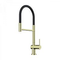  смеситель для кухни omoikiri kanto 2 plus sb-lg-bl светлое золото/черный