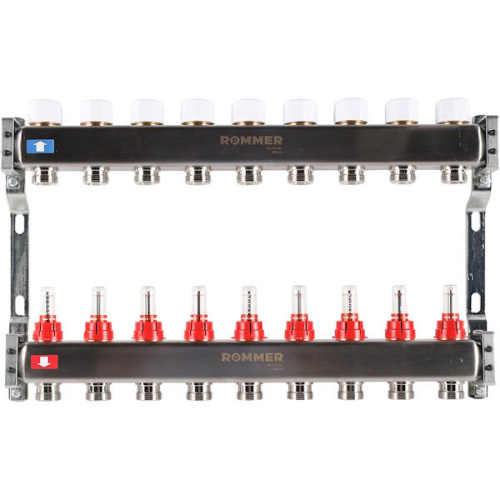 Коллектор ROMMER с расходомерами 9 выходов коллектор rommer с расходомерами 9 выходов