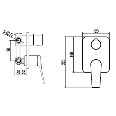 смеситель для встраиваемых систем lemark bronx lm3728gm графит
