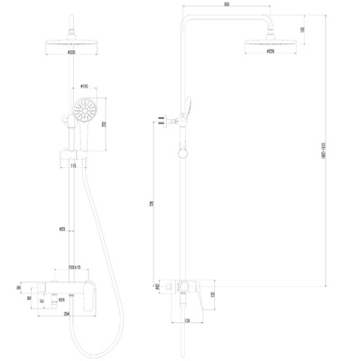душевая система lemark bronx lm3762bl черный