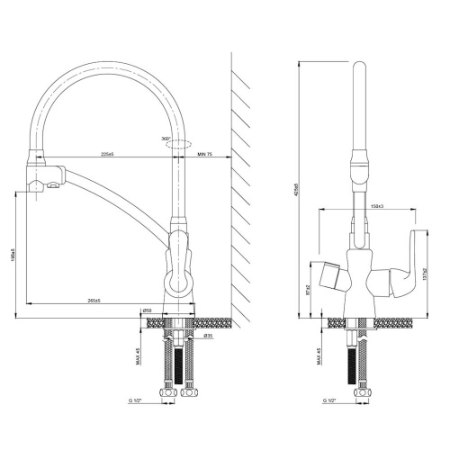 смеситель с подключением к фильтру lemark comfort lm3070c хром/черный фото 2