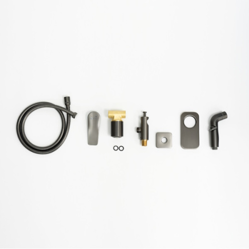 Смеситель встраиваемый с гигиеническим душем Lemark BRONX LM3719GM графит фото 2 смеситель встраиваемый с гигиеническим душем lemark bronx lm3719gm графит фото 2