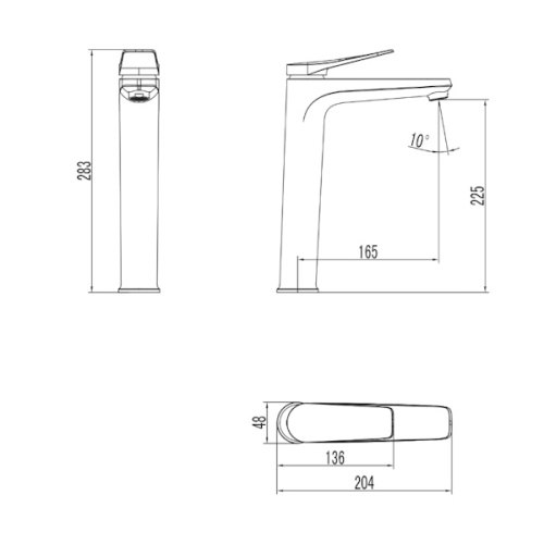смеситель высокий для накладной раковины lemark bronx lm3709bl черный фото 5