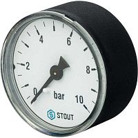 манометр аксиальный stout корпус dn 50 мм 1/4" 0-10 бар