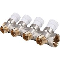 коллектор распределительный stout 3/4" 4 отвода 1/2"