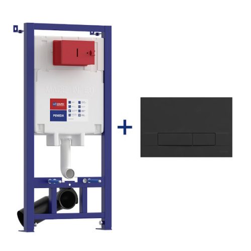 Инсталляция Lemark PENEDA с кнопкой BIT чёрный мат Soft touch инсталляция lemark peneda с кнопкой bit чёрный мат soft touch