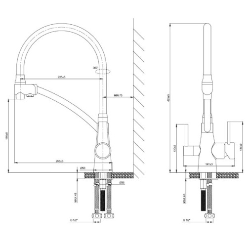 смеситель с подключением к фильтру lemark comfort lm3071c-gray хром/серый фото 2
