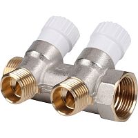 коллектор распределительный stout 3/4" 2 отвода 1/2" плоское уплотнение