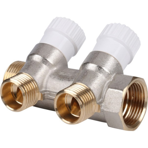 коллектор распределительный stout 3/4" 2 отвода 1/2" плоское уплотнение