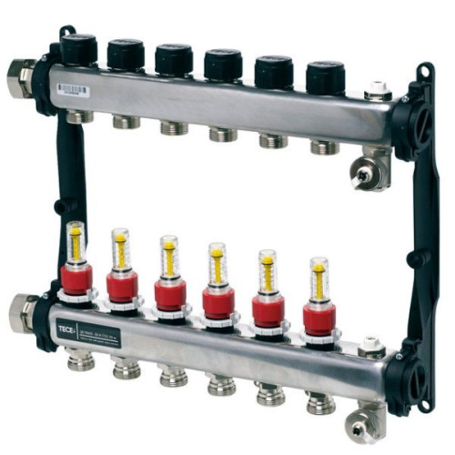 коллектор tece для теплого пола 1''х3/4''ек нерж. 12 контуров