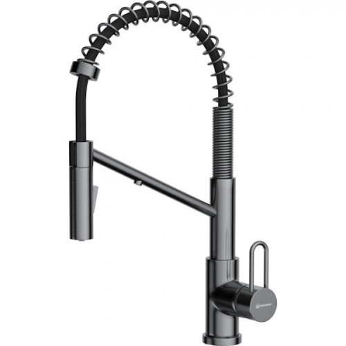  смеситель для кухни omoikiri mikawa 2 plus-sb gm вороненая сталь