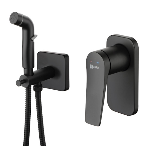 Смеситель встраиваемый с гигиеническим душем Lemark BRONX LM3719BL черный смеситель встраиваемый с гигиеническим душем lemark bronx lm3719bl черный