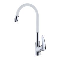 смеситель для кухни lemark linara lm0415c-white хром/белый