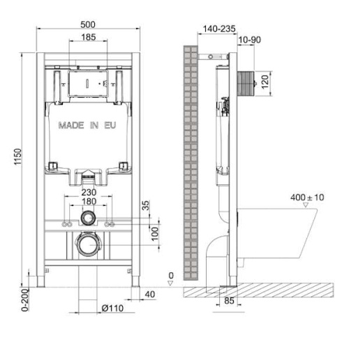 Инсталляция Lemark PENEDA с кнопкой BIT белый глянец фото 3 инсталляция lemark peneda с кнопкой bit белый глянец фото 3