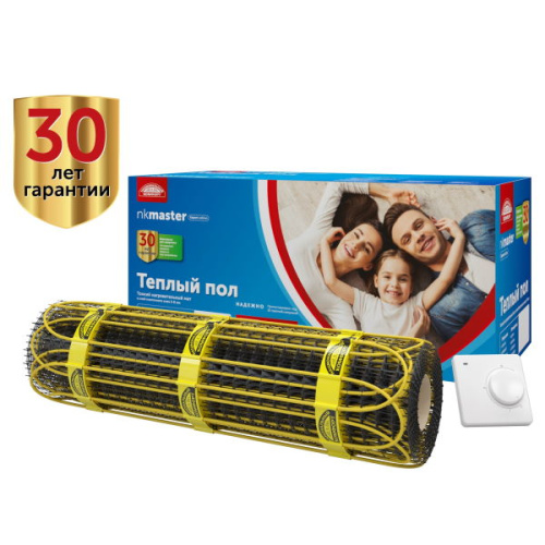 мат нагревательный "национальный комфорт" 2нк 1200 вт/8,0 кв.м мастер с терморегулятором