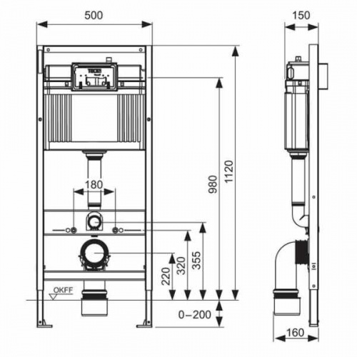 инсталляция tecebase 2.0 с кнопкой тесеambia хром глянцевый 9400405