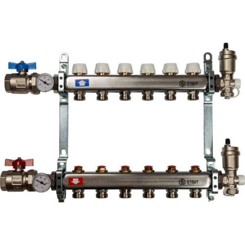 коллектор stout нержавейка в сборе без расходомеров 7 выходов