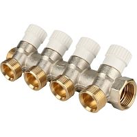 коллектор распределительный stout 3/4" 4 отвода 3/4"ек