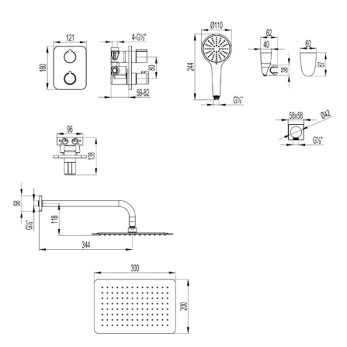 встраиваемая душевая система lemark bronx lm3749bl черный фото 8