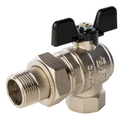 Кран шаровой полнопроходной STOUT угловой с "американкой" ВР/НР бабочка 1" кран шаровой полнопроходной stout угловой с "американкой" вр/нр бабочка 1"