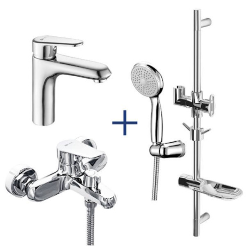 Комплект смесителей для раковины и ванны Lemark POINT LM0380C хром комплект смесителей для раковины и ванны lemark point lm0380c хром