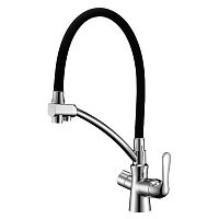 смеситель с подключением к фильтру lemark comfort lm3070c хром/черный