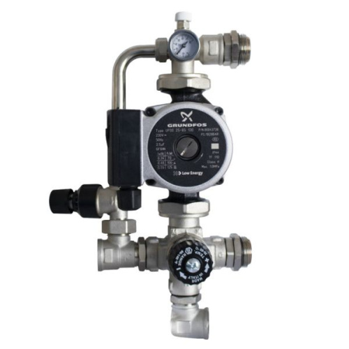 насосно-смесительный узел stout sdg-0120 с термостатическим клапаном 30-60°c grundfos upso 25-65