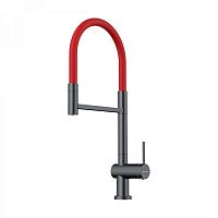  смеситель для кухни omoikiri kanto 2 plus sb-gm-r вороненая сталь/красный