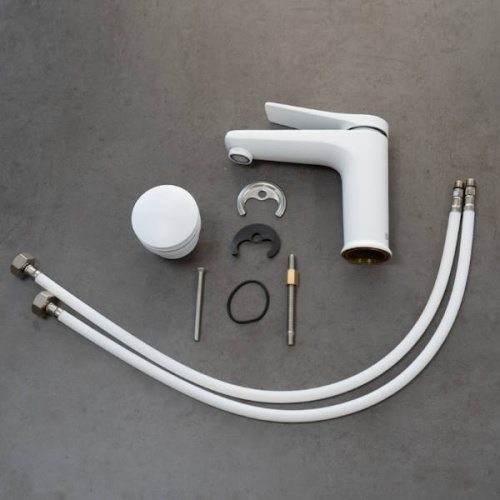 смеситель для раковины lemark bronx lm3706mw белый матовый фото 5